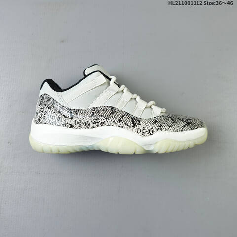 Jordan Air Jordan 11 Retro Low White Black Snakeskin EU 36-46 Basketball - Unisex (BS-63844)