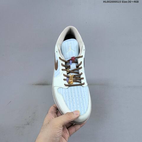 Jordan Air Jordan 1 Low Light Blue White Brown 36 46B Lifestyle - Women's (BS-65967)