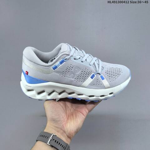 On Cloudsurfer Trail 2 WP Light Grey Blue White EU 36-45 Trail Shoe Trail Running Sneakers - Unisex (BS-69618)