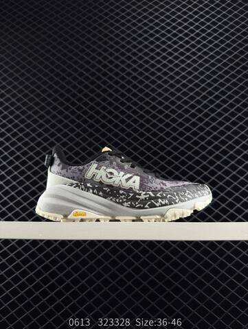 HOKA ONE ONE Speedgoat 6 Black Grey White EU 36-46 Trail Shoe Trail Running Sneakers - Unisex (BS-86600)