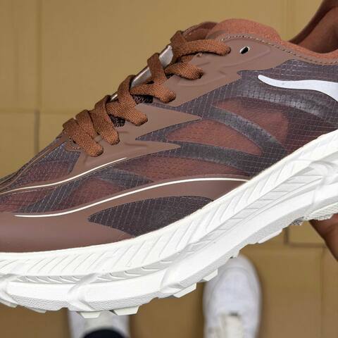 HOKA Mafate Speed 4 LITE Dark Brown White Trail Shoe Trail Running Sneakers (BS-86934)