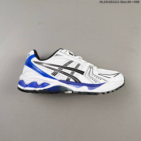 ASICS Gel Kayano 14 White Silver Blue Black EU 36-45 Running Shoe Running Sneakers - Unisex (BS-69168)