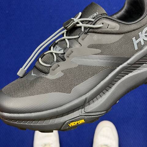 HOKA ONE ONE Transport GTX Black Dark Grey Trail Shoe Trail Running Sneakers (BS-86835)