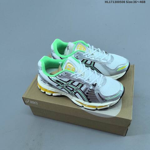 ASICS Gel Kayano 12 White Silver Cream Blue EU 36 46 Running Shoe EU 36-46 Running Sneakers - Unisex (BS-68855)