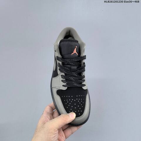 Jordan Air Jordan 1 Low Black Gray Coral EU 36-46 Basketball - Unisex (BS-67177)