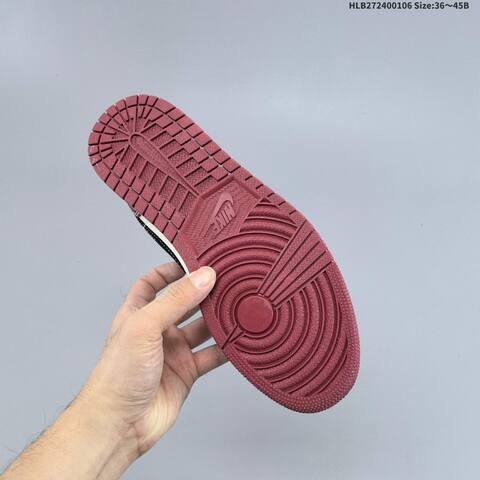 Jordan Air Jordan 1 Low Burgundy White Black EU 36-45 Lifestyle - Unisex (BS-67076)
