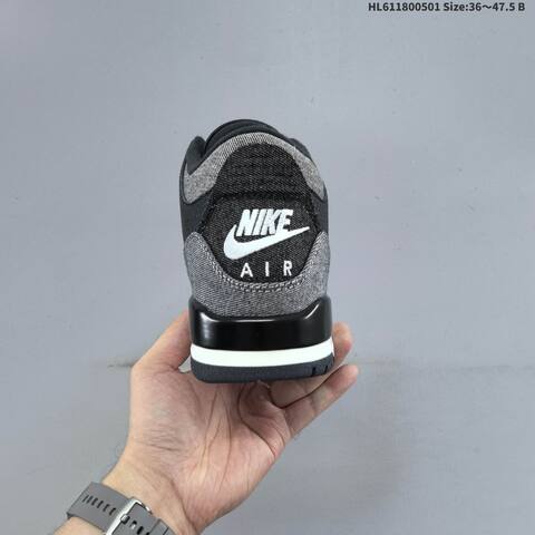 Jordan Air Jordan 3 Retro Black Grey White Red 36-47 5 Basketball - Unisex (BS-66070)