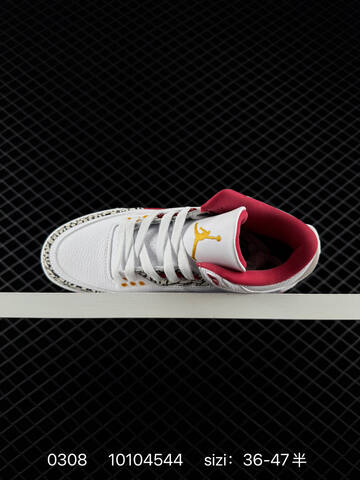 Jordan Air Jordan 3 Retro Cardinal Red White Red Grey Black Yellow EU 36-47 Basketball Shoe - Unisex BS-79688