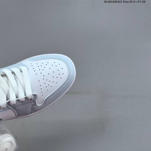 Jordan Air Jordan 1 Low White Light Grey Black 35 5-47 5 Casual - Unisex (BS-66073)