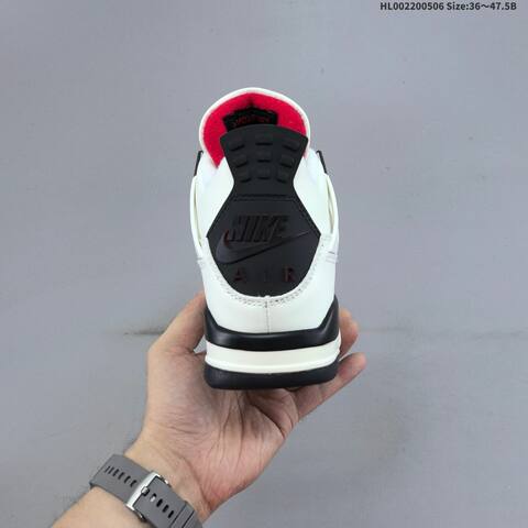 Jordan Air Jordan 4 Retro White Black Red 36 47 5 Basketball - Unisex (BS-66030)
