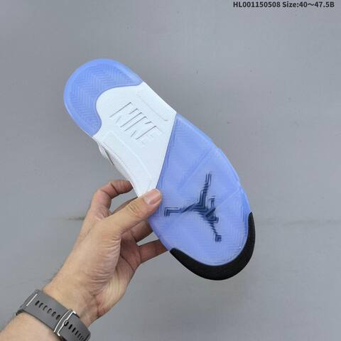Jordan Air Jordan 5 Retro Metallic White Silver Black Ice Blue EU 40-47 5 Basketball - Men's (BS-66020)