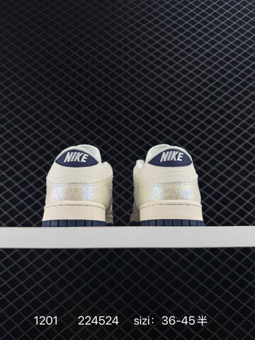 Nike Dunk Low Cream White With Iridescent Silver And Navy 36-45 5 Skate - Unisex (BS-73907)