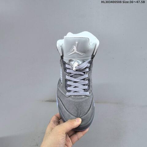 Jordan Air Jordan 5 Retro Wolf Grey White EU 36-47 5 Basketball - Unisex (BS-66009)