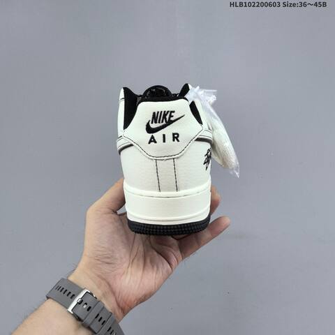 Nike Air Force 1 07 LV8 Stussy Off White Black EU 36-45 Sneaker - Unisex (BS-59980)