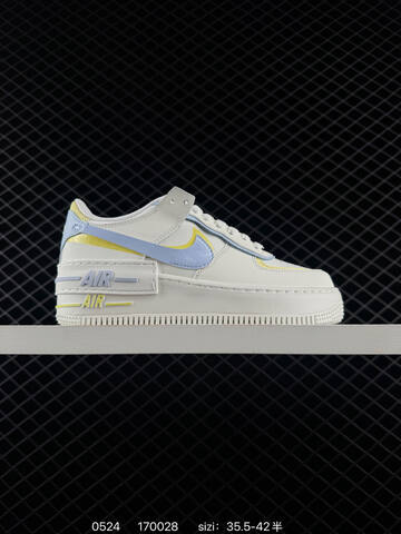 Nike Air Force 1 Shadow Off White Light Blue Pale Yellow EU 35 5-42 Lifestyle - Unisex (BS-71242)
