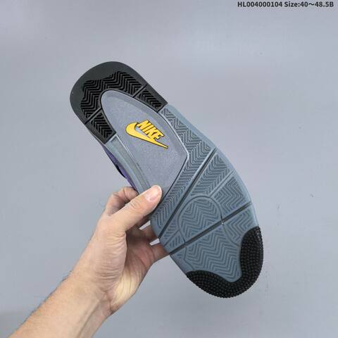Jordan Air Jordan 4 Retro OG Imperial Purple Black Grey Yellow EU 40-48 5 Basketball - Men's (BS-67121)