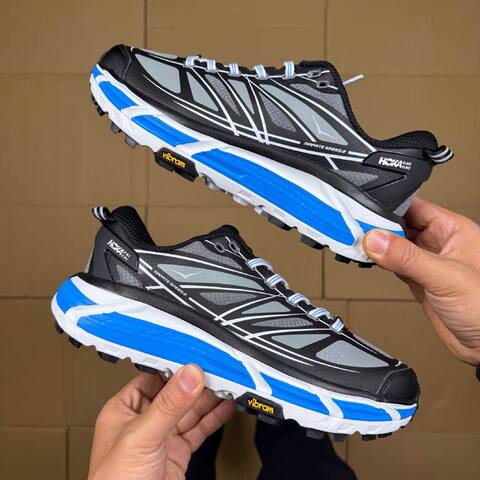 HOKA ONE ONE Mafate Speed 2 Black Grey Blue White Trail Shoe Trail Running Sneakers (BS-86893)