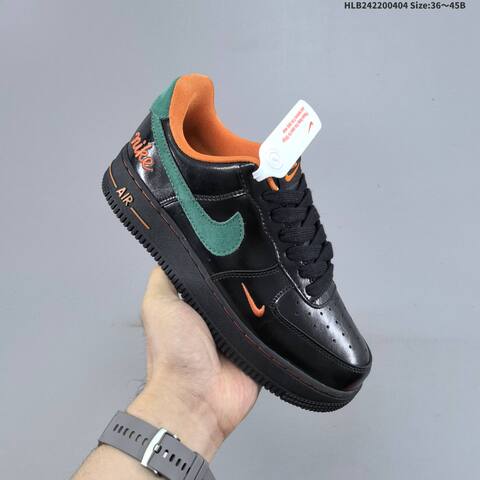 Nike Air Force 1 07 Low Black Green Orange EU 36-45 Sneaker - Unisex BS-60938