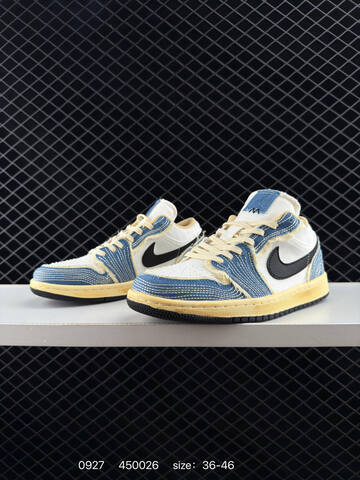 Jordan Air Jordan 1 Low White Blue Black Yellow EU 36-46 Sneaker - Unisex BS-80621