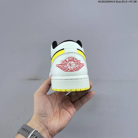 Jordan Air Jordan 1 Low Black White Yellow 35 5-47 5 Basketball - Unisex (BS-66197)