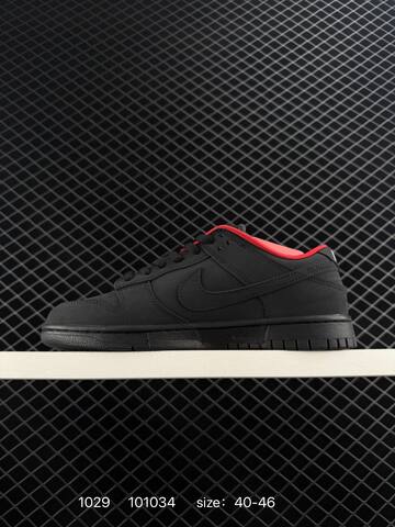 Nike Dunk Low Retro SB x Supreme Black Red 40-46 Skate - Men's (BS-74496)