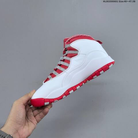 Jordan Air Jordan 10 Retro White Red Gray 40-47 5B Basketball - Men's (BS-65829)