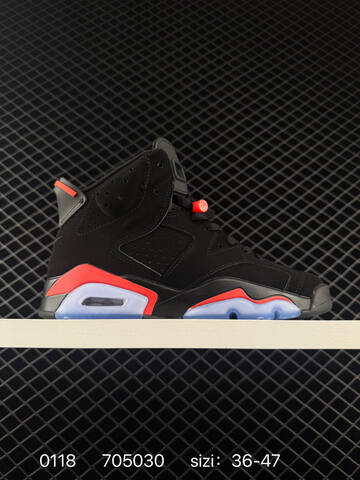 Jordan Air Jordan 6 Retro Infrared Black Infrared Red Clear Blue EU 36-47 Basketball Shoe - Unisex BS-79807