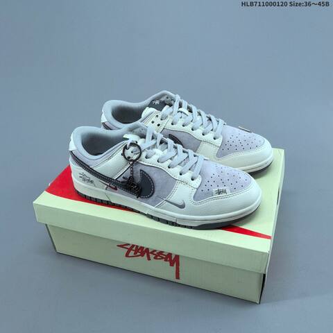 Nike SB Dunk Low Off White Light Grey Dark Grey Red EU 36-45 Skate Shoe - Unisex BS-61877