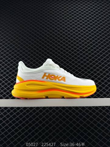 HOKA ONE ONE Bondi 9 White Yellow Orange EU 36-46 Running Shoe Running Sneakers - Unisex (BS-86634)