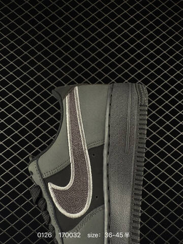 Nike Air Force 1 Black Charcoal Gray 36-45 Casual - Unisex (BS-72941)