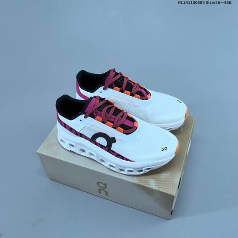 On Cloudmonster Void White Magenta Orange Black EU 36-45 Running Shoe Running Sneakers - Unisex BS-69492