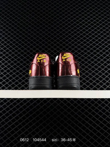 Nike Air Force 1 07 Low Black Burgundy Yellow Red EU 36-45 Lifestyle - Unisex (BS-70827)