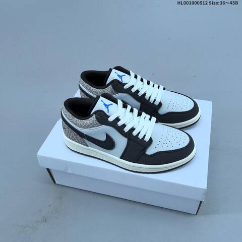 Jordan Air Jordan 1 Low PRM Black White Grey With Blue Accents EU 36-45 Lifestyle - Unisex (BS-65984)