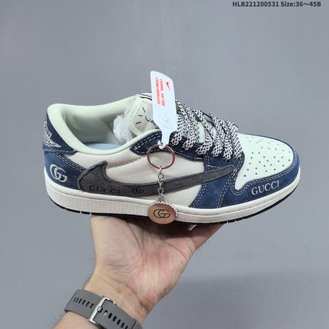 Jordan Air Jordan 1 Low x Travis Scott White Grey Olive Green EU 36-45 Lifestyle - Unisex BS-65832