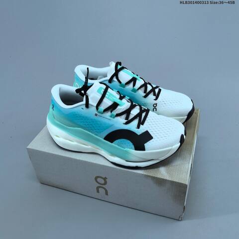 On Running Cloudboom Max Black White Or White Light Blue Navy EU 36-45 Running Shoe Running Sneakers - Unisex (BS-69678)