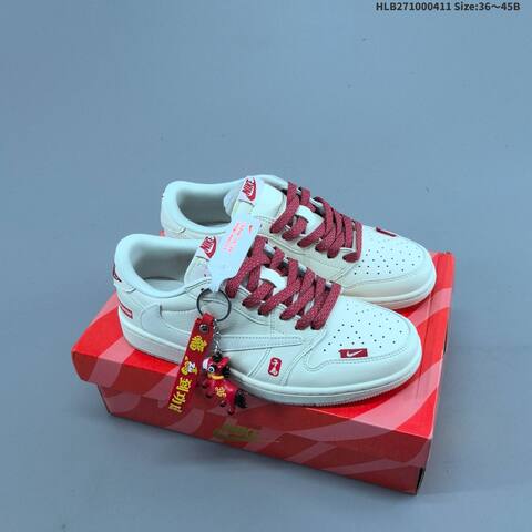 Nike Air Jordan 1 White Red Black 36 45B Casual - Women's (BS-66250)