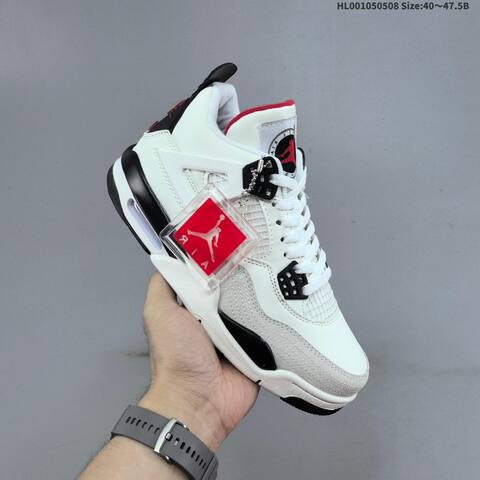 Jordan Air Jordan 4 Retro White Black Red EU 40-47 5 Basketball - Men s BS-66019