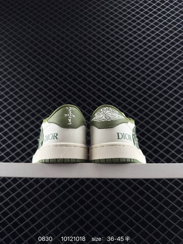 Jordan Air Jordan 1 Low OG SP Travis Scott x Fragment Design x Dior Sail Olive Green White EU 36-45 Sneaker - Unisex BS-80806
