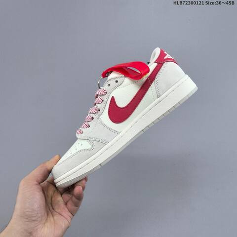 Nike Air Jordan 1 White Grey Red 36 45 Lifestyle - Unisex (BS-66907)