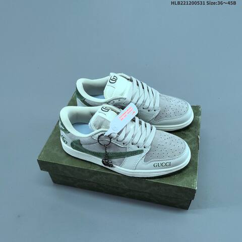 Jordan Air Jordan 1 Low x Travis Scott White Grey Olive Green EU 36-45 Lifestyle - Unisex (BS-65832)