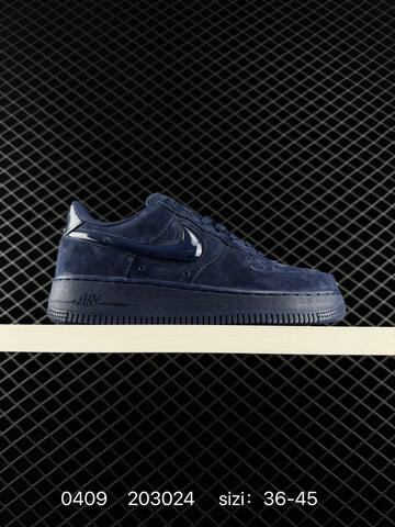 Nike Air Force 1 07 Low Midnight Navy Suede With Patent Navy Swoosh EU 36-45 Lifestyle - Unisex (BS-72224)