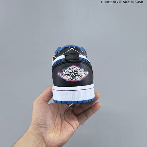 Jordan Air Jordan 1 Low Black White Blue Red 36 45B Basketball - Women's (BS-67264)