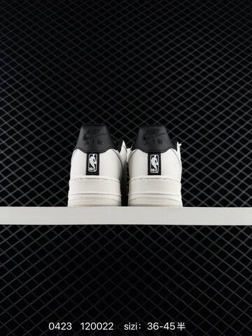 Nike Air Force 1 Low Sail White With Black Heel Accents Transparent Outsole NBA Themed Details EU 36-45 Half Sizes Available Lifestyle - Unisex (BS-71912)