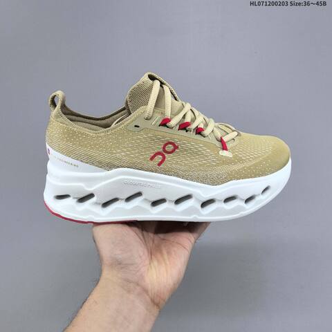 On Running Cloudsurfer Max Khaki White Red EU 36-45 Running Shoe Running Sneakers - Unisex BS-69695
