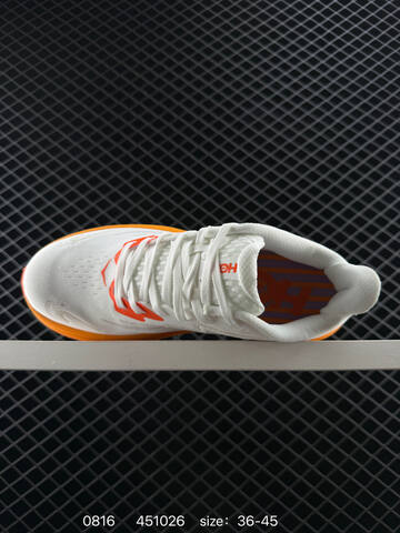 HOKA ONE ONE Clifton 10 White Orange EU 36-45 Running Shoe Running Sneakers - Unisex (BS-86488)