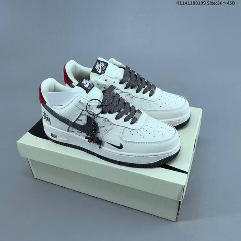 Nike Air Force 1 07 White Dark Green Dark Grey Red EU 36-45 Sneaker - Unisex BS-62120