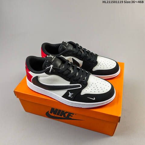 Jordan Air Jordan 1 Low x Travis Scott Black White Red EU 36-46 Lifestyle - Unisex (BS-63459)
