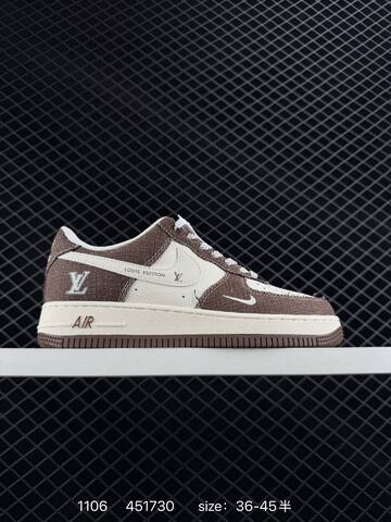 Nike Air Force 1 07 Low Various Colorways With BAPE Louis Vuitton-style Prints Gray Cream Blue Gray Brown Cream Black White 36-45 5 Lifestyle - Unisex (BS-74337)