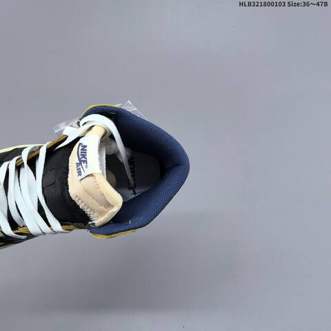 Jordan Air Jordan 1 Retro High OG Black Blue Gold White 36 47B Basketball - Women s BS-67131