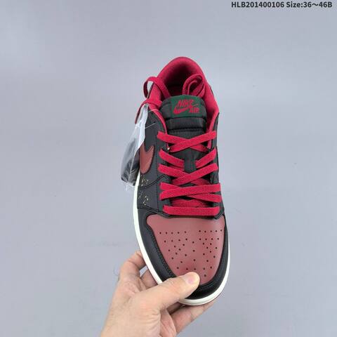 Jordan Air Jordan 1 Low Retro OG Black Dark Red Burgundy EU 36-46 Basketball - Unisex (BS-62190)